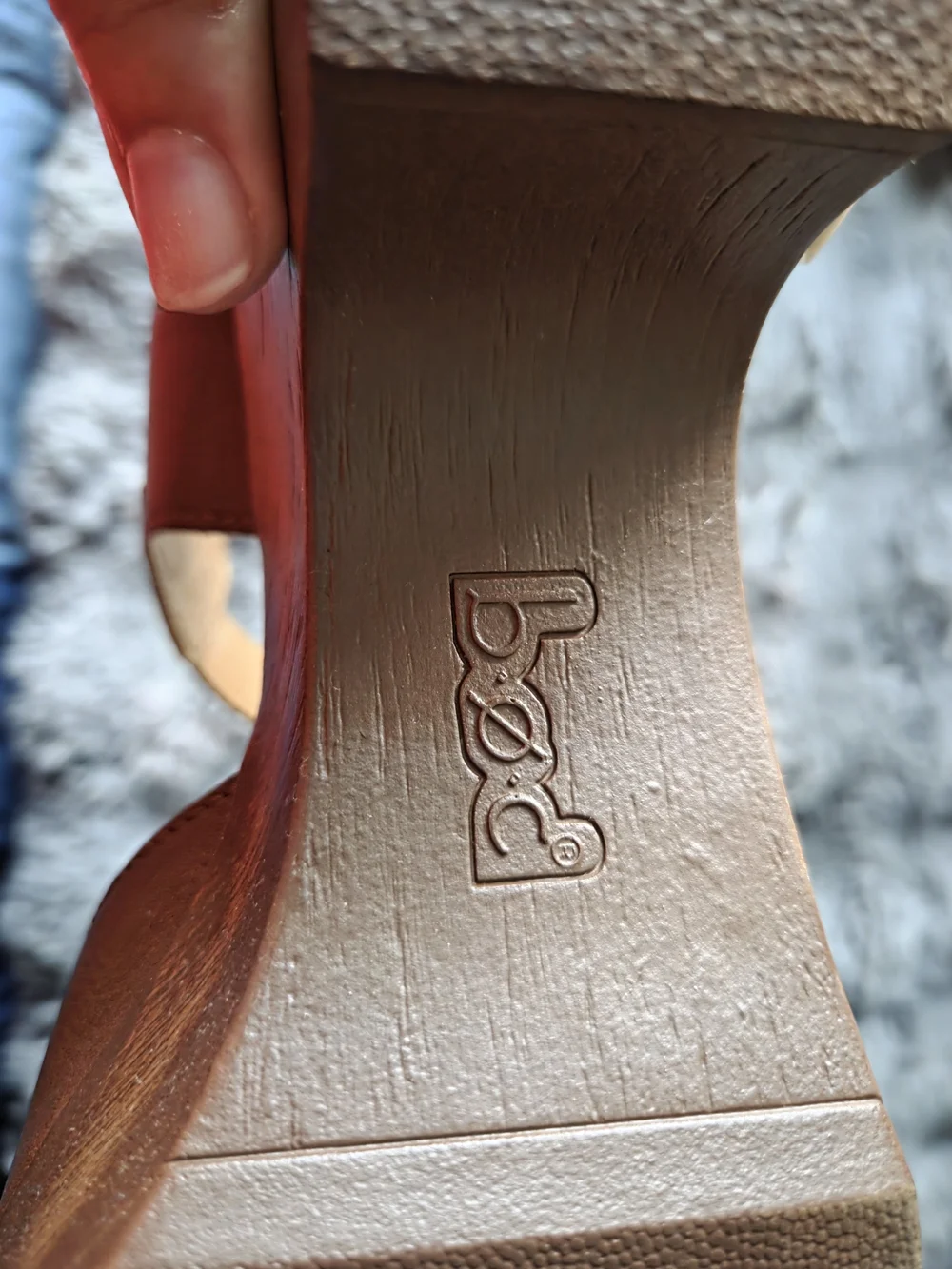 Bprn Brown Leather Platform Sandal with Buckle